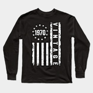 54 Years Old Gifts Vintage 1970 American Flag 54th Birthday Long Sleeve T-Shirt